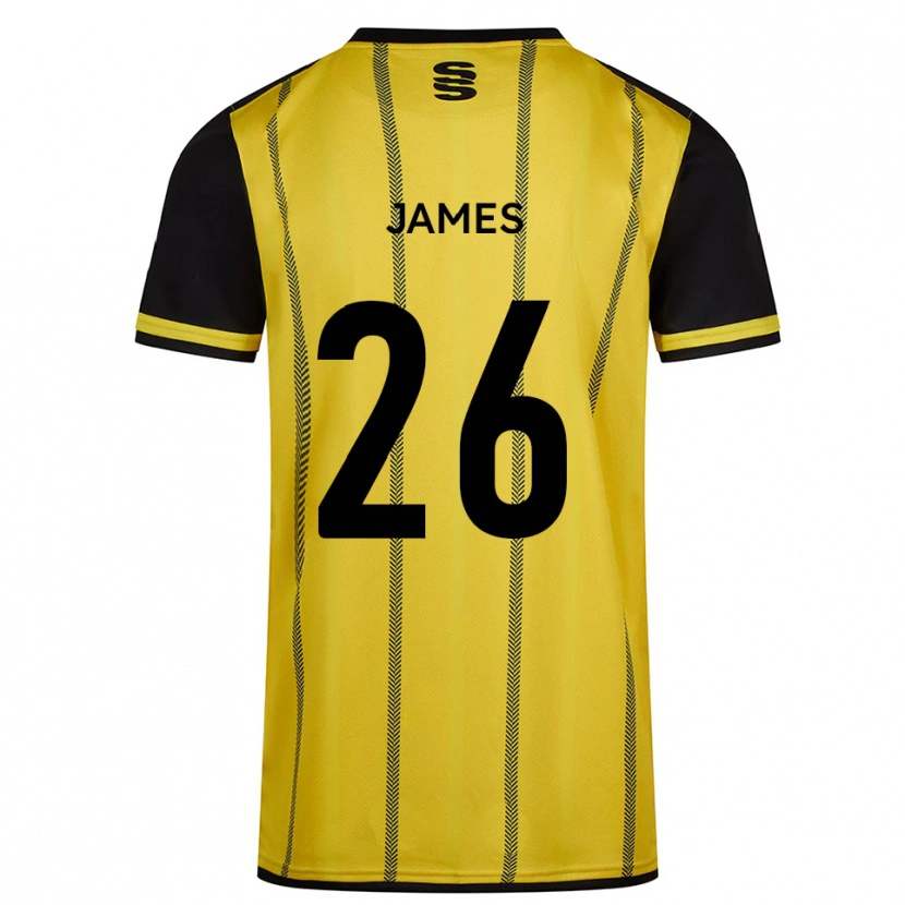 Danxen Kinder Nicola James #26 Gelb Schwarz Auswärtstrikot Trikot 2025/26 T-Shirt Österreich