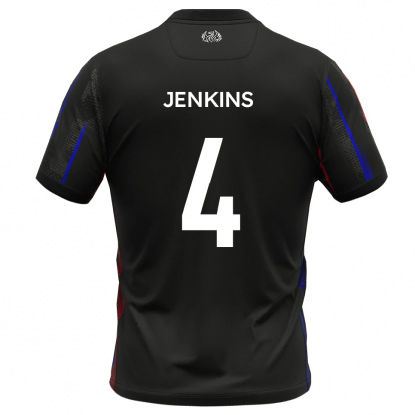 Danxen Kinder Luke Jenkins #4 Schwarz Rot Auswärtstrikot Trikot 2025/26 T-Shirt Österreich