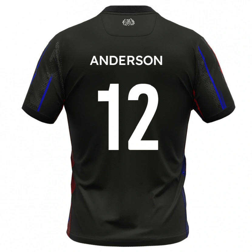 Danxen Kinder Keane Anderson #12 Schwarz Rot Auswärtstrikot Trikot 2025/26 T-Shirt Österreich