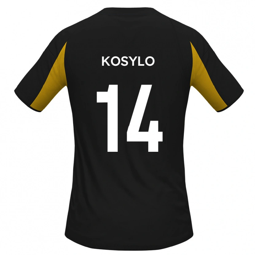 Danxen Kinder Matty Kosylo #14 Schwarz Gelb Auswärtstrikot Trikot 2025/26 T-Shirt Österreich