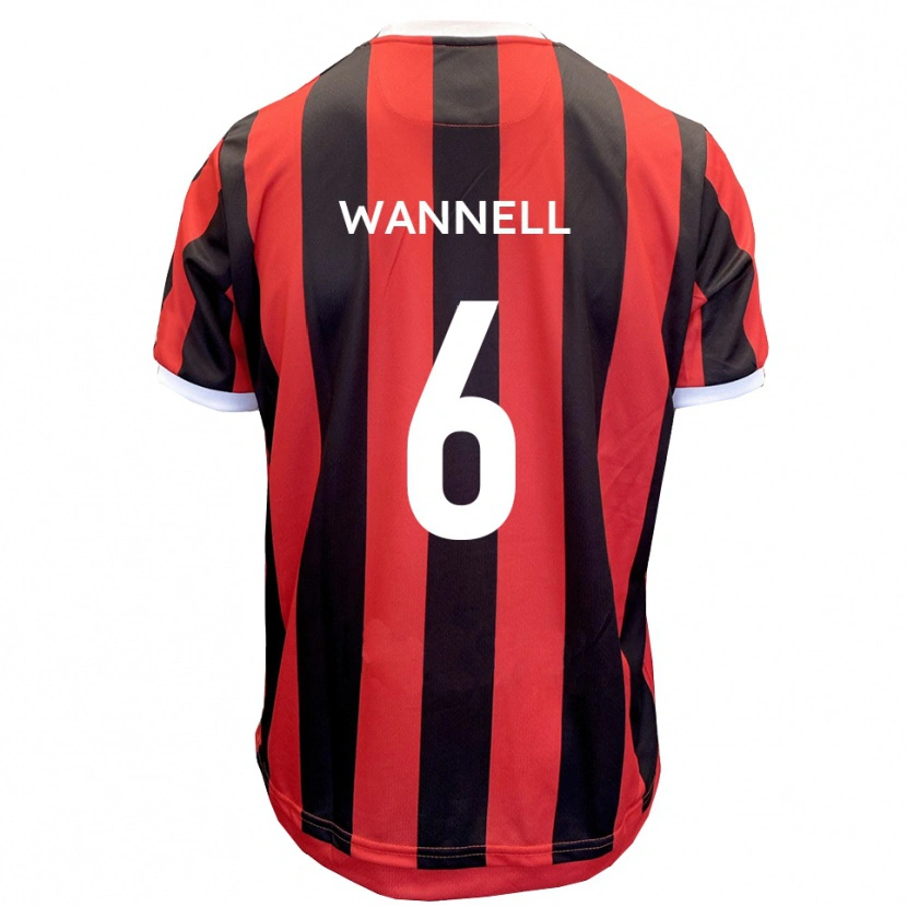 Danxen Kinder Jake Wannell #6 Rot Schwarz Auswärtstrikot Trikot 2025/26 T-Shirt Österreich