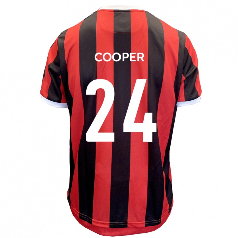 Danxen Kinder Charlie Cooper #24 Rot Schwarz Auswärtstrikot Trikot 2025/26 T-Shirt Österreich