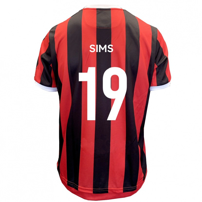 Danxen Kinder Josh Sims #19 Rot Schwarz Auswärtstrikot Trikot 2025/26 T-Shirt Österreich