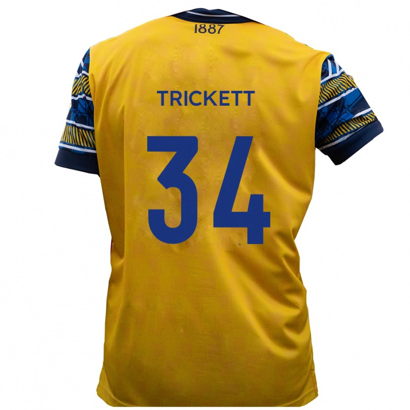 Danxen Kinder Joden Trickett #34 Gelb Schwarz Auswärtstrikot Trikot 2025/26 T-Shirt Österreich