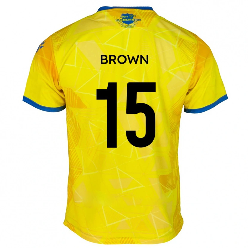 Danxen Kinder Jed Brown #15 Gelb Blau Auswärtstrikot Trikot 2025/26 T-Shirt Österreich