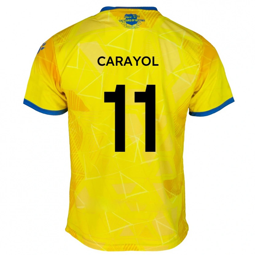 Danxen Kinder Mustapha Carayol #11 Gelb Blau Auswärtstrikot Trikot 2025/26 T-Shirt Österreich