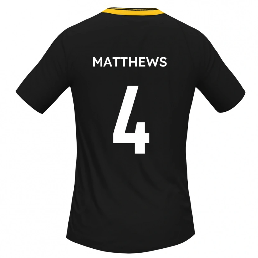 Danxen Kinder Anton Matthews #4 Schwarz Gelb Auswärtstrikot Trikot 2025/26 T-Shirt Österreich