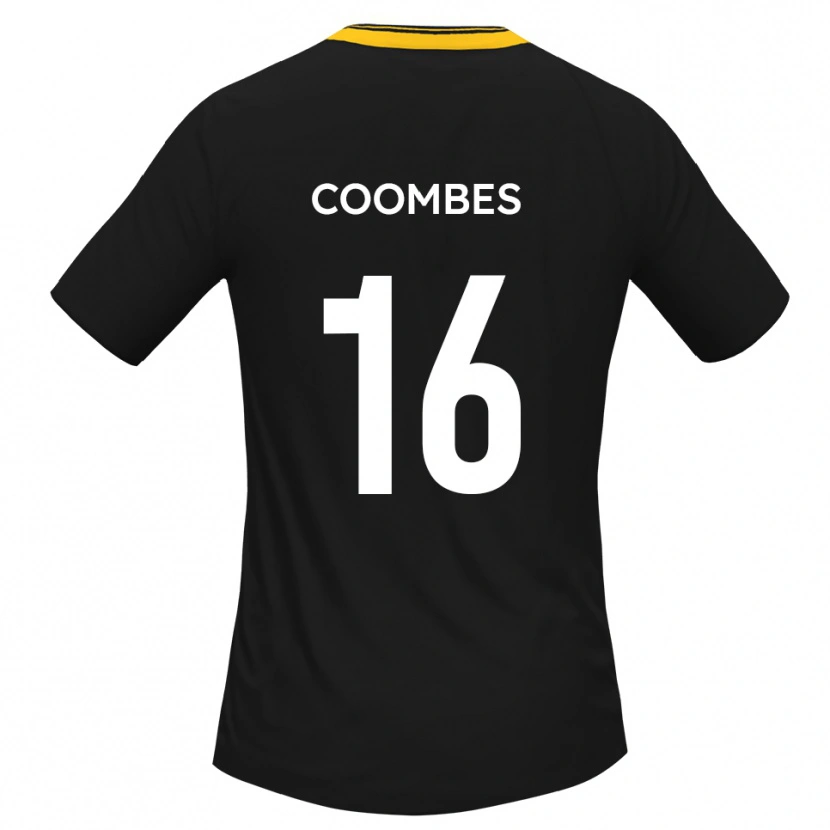 Danxen Kinder Jay Coombes #16 Schwarz Gelb Auswärtstrikot Trikot 2025/26 T-Shirt Österreich