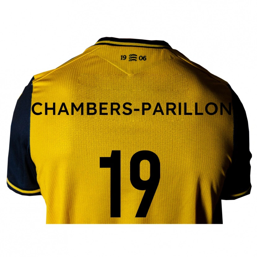 Danxen Kinder Leon Chambers-Parillon #19 Gelb Schwarz Auswärtstrikot Trikot 2025/26 T-Shirt Österreich