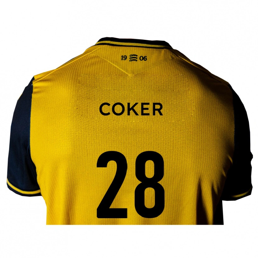 Danxen Kinder Oliver Coker #28 Gelb Schwarz Auswärtstrikot Trikot 2025/26 T-Shirt Österreich