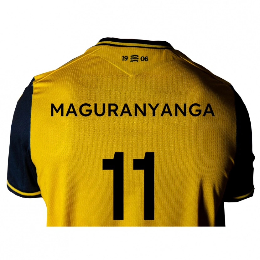 Danxen Kinder Sisanda Maguranyanga #11 Gelb Schwarz Auswärtstrikot Trikot 2025/26 T-Shirt Österreich