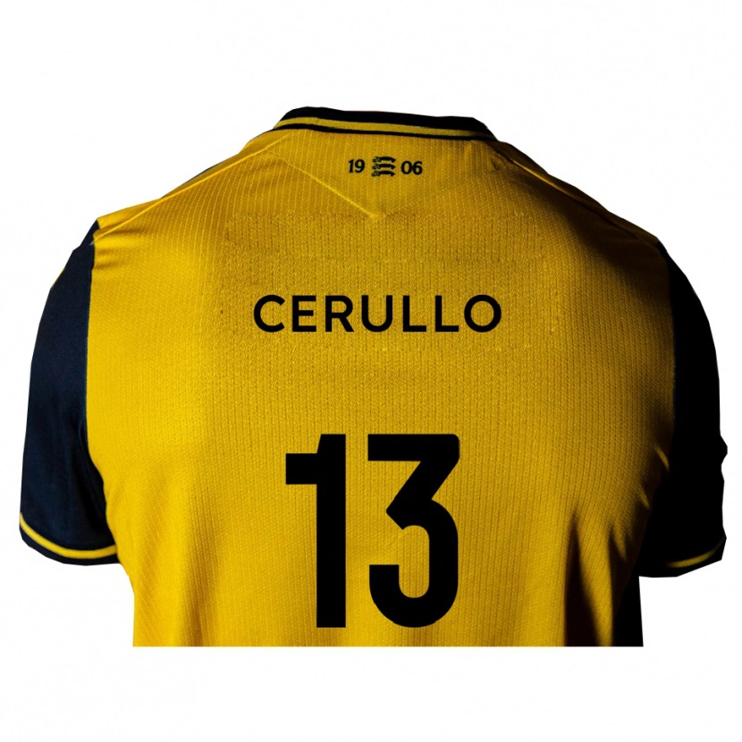 Danxen Kinder Luke Cerullo #13 Gelb Schwarz Auswärtstrikot Trikot 2025/26 T-Shirt Österreich