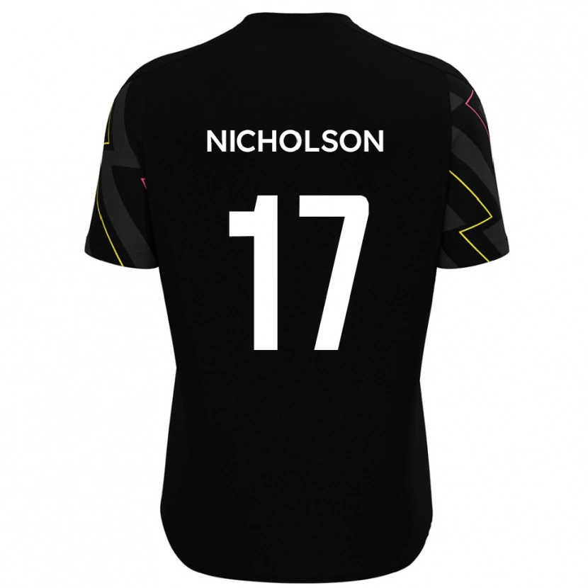Danxen Kinder Brad Nicholson #17 Schwarz Grau Auswärtstrikot Trikot 2025/26 T-Shirt Österreich