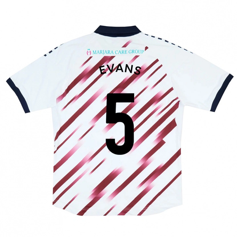 Danxen Kinder Will Evans #5 Weiß Rot Auswärtstrikot Trikot 2025/26 T-Shirt Österreich