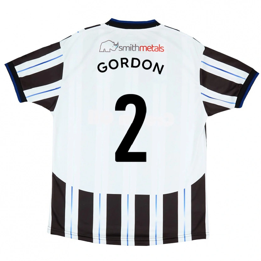 Danxen Kinder Kyron Gordon #2 Weiß Schwarz Auswärtstrikot Trikot 2025/26 T-Shirt Österreich
