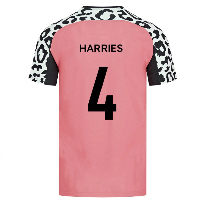 Danxen Kinder Cian Harries #4 Pink Schwarz Auswärtstrikot Trikot 2025/26 T-Shirt Österreich