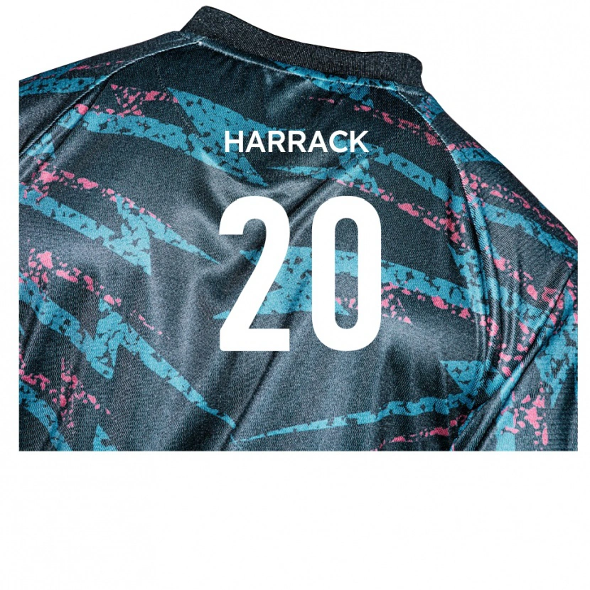 Danxen Kinder Kayden Harrack #20 Schwarz Marine Auswärtstrikot Trikot 2025/26 T-Shirt Österreich
