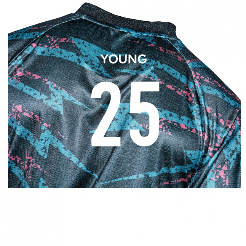 Danxen Kinder Reggie Young #25 Schwarz Marine Auswärtstrikot Trikot 2025/26 T-Shirt Österreich