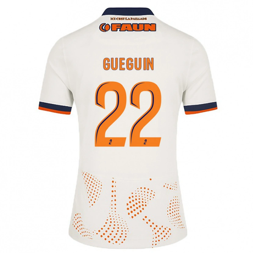 Danxen Kinder Axel Guéguin #22 Weiß Orange Auswärtstrikot Trikot 2025/26 T-Shirt Österreich