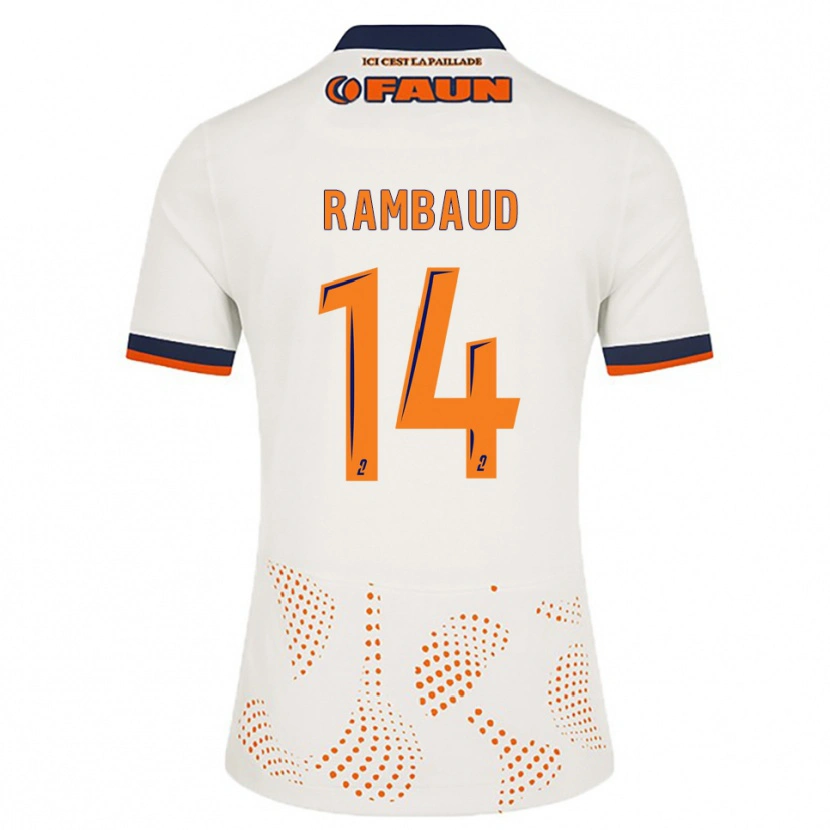 Danxen Kinder Elisa Rambaud #14 Weiß Orange Auswärtstrikot Trikot 2025/26 T-Shirt Österreich