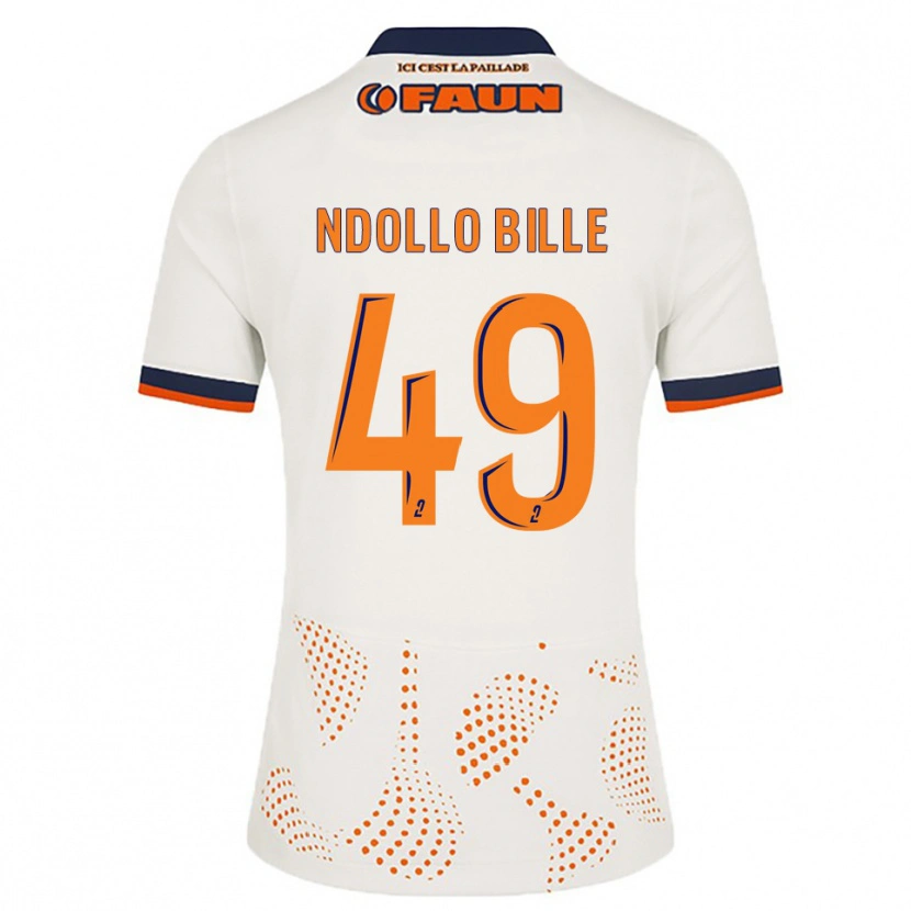 Danxen Kinder Wilfried Ndollo Bille #49 Weiß Orange Auswärtstrikot Trikot 2025/26 T-Shirt Österreich