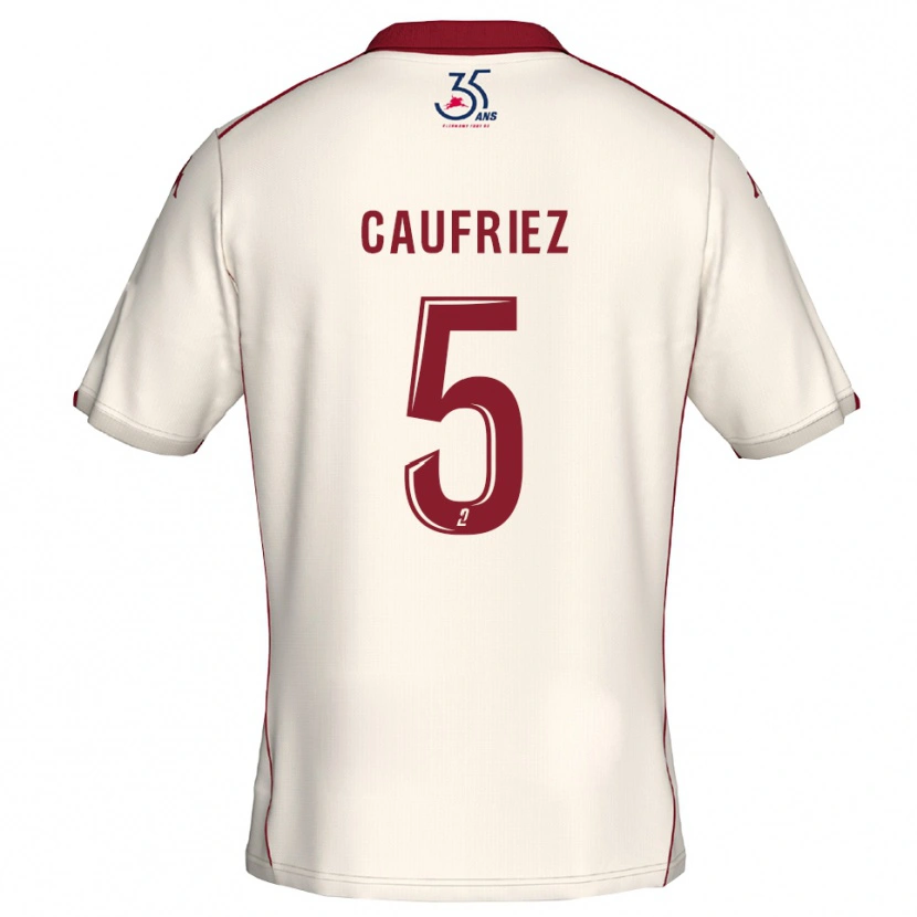 Danxen Kinder Maximiliano Caufriez #5 Weiß Burgunder Auswärtstrikot Trikot 2025/26 T-Shirt Österreich