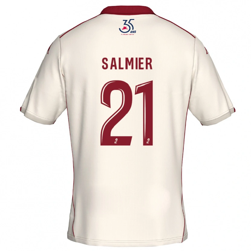 Danxen Kinder Yoann Salmier #21 Weiß Burgunder Auswärtstrikot Trikot 2025/26 T-Shirt Österreich