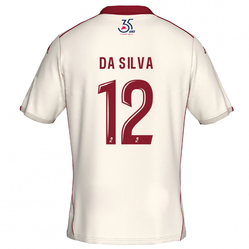 Danxen Kinder Damien Da Silva #12 Weiß Burgunder Auswärtstrikot Trikot 2025/26 T-Shirt Österreich