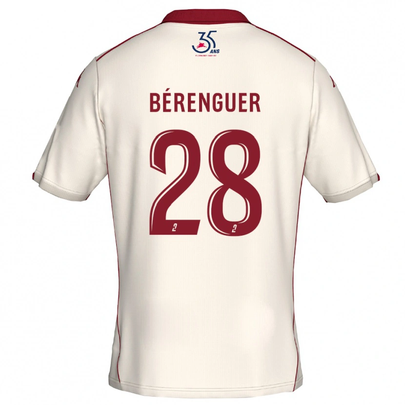 Danxen Kinder Camille Bérenguer #28 Weiß Burgunder Auswärtstrikot Trikot 2025/26 T-Shirt Österreich