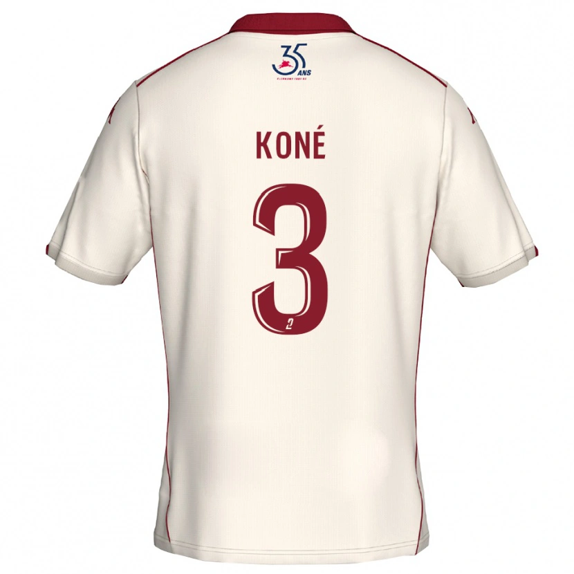 Danxen Kinder Lény Koné #3 Weiß Burgunder Auswärtstrikot Trikot 2025/26 T-Shirt Österreich