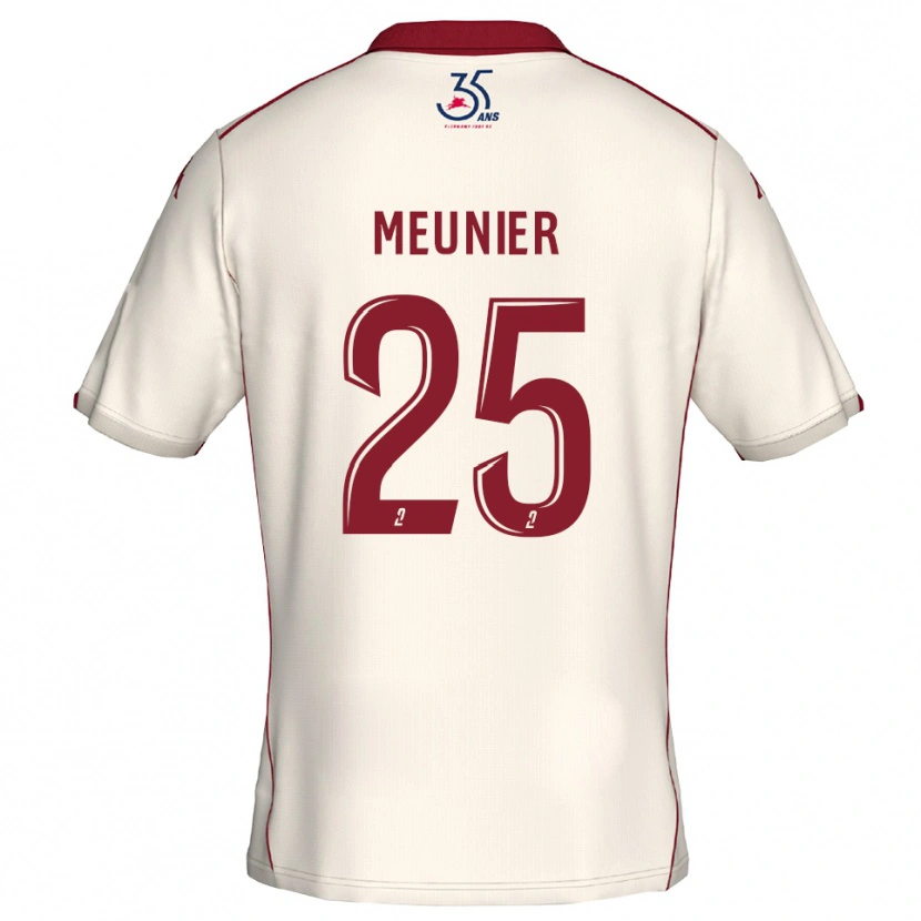 Danxen Kinder Emma Meunier #25 Weiß Burgunder Auswärtstrikot Trikot 2025/26 T-Shirt Österreich