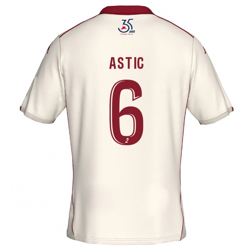 Danxen Kinder Julien Astic #6 Weiß Burgunder Auswärtstrikot Trikot 2025/26 T-Shirt Österreich