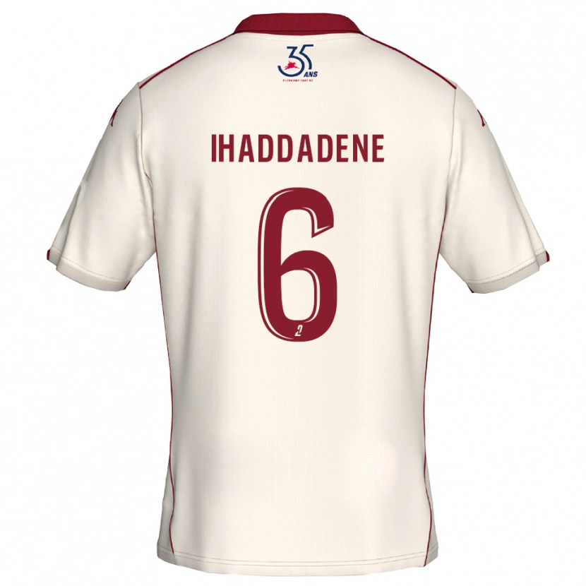 Danxen Kinder Ilan Ihaddadene #6 Weiß Burgunder Auswärtstrikot Trikot 2025/26 T-Shirt Österreich