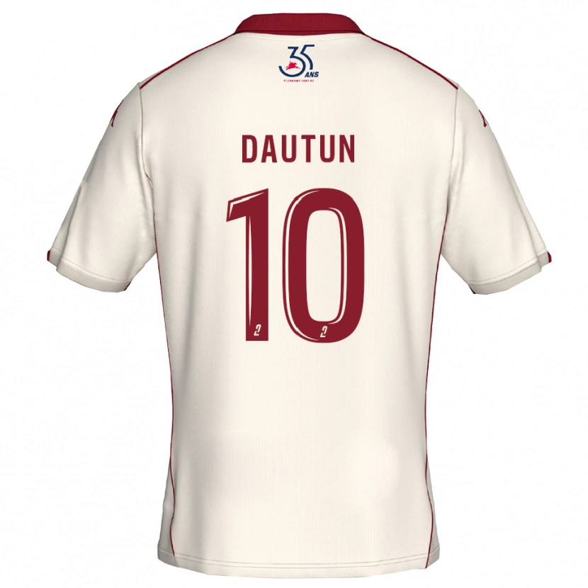 Danxen Kinder Margaux Dautun #10 Weiß Burgunder Auswärtstrikot Trikot 2025/26 T-Shirt Österreich
