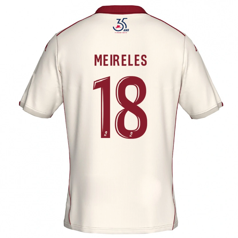 Danxen Kinder Andreia Meireles #18 Weiß Burgunder Auswärtstrikot Trikot 2025/26 T-Shirt Österreich