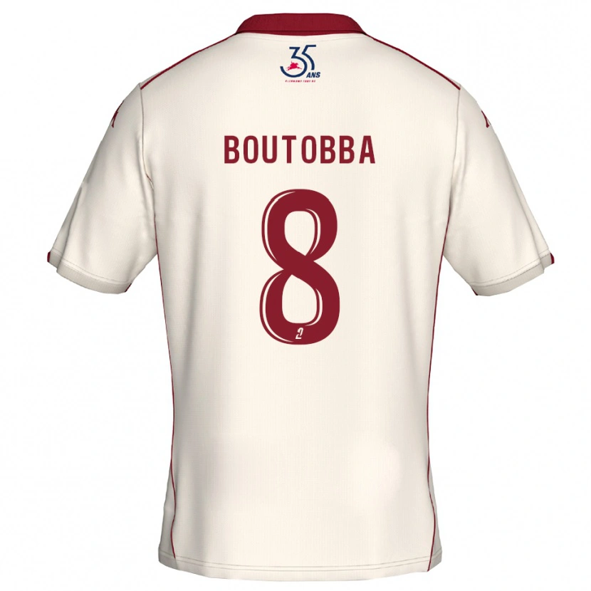 Danxen Kinder Bilal Boutobba #8 Weiß Burgunder Auswärtstrikot Trikot 2025/26 T-Shirt Österreich