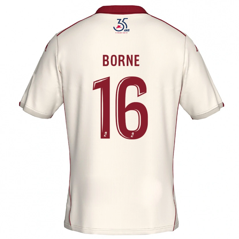 Danxen Kinder Théo Borne #16 Weiß Burgunder Auswärtstrikot Trikot 2025/26 T-Shirt Österreich