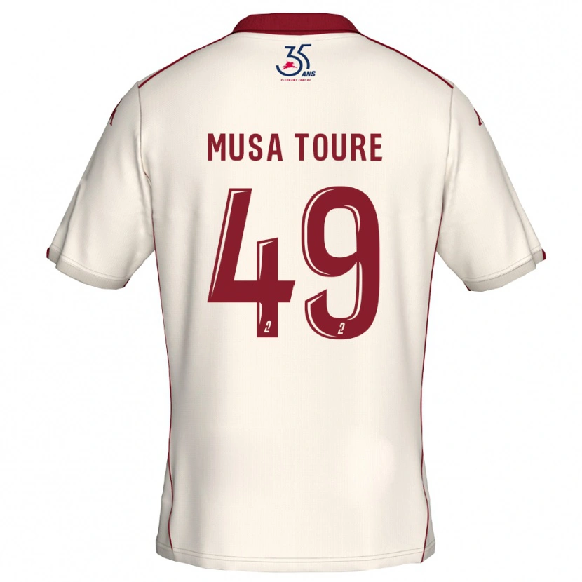 Danxen Kinder Musa Toure #49 Weiß Burgunder Auswärtstrikot Trikot 2025/26 T-Shirt Österreich