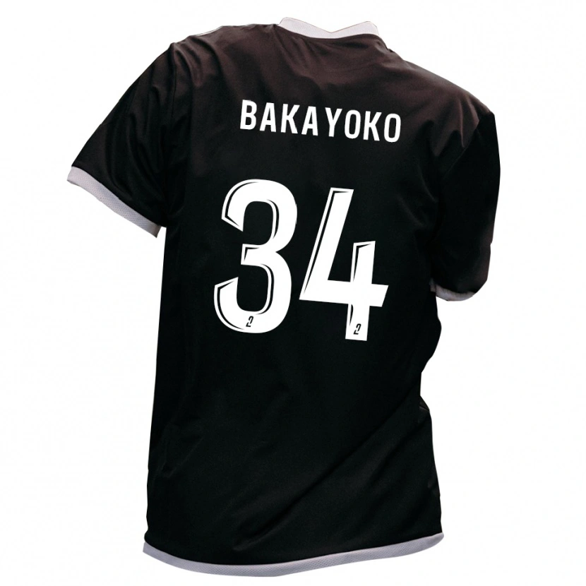 Danxen Kinder Siaka Bakayoko #34 Schwarz Gold Auswärtstrikot Trikot 2025/26 T-Shirt Österreich