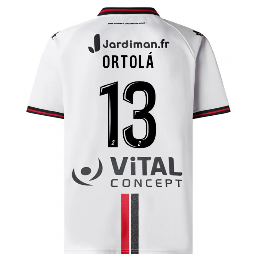 Danxen Kinder Adrián Ortolá #13 Weiß Rot Auswärtstrikot Trikot 2025/26 T-Shirt Österreich