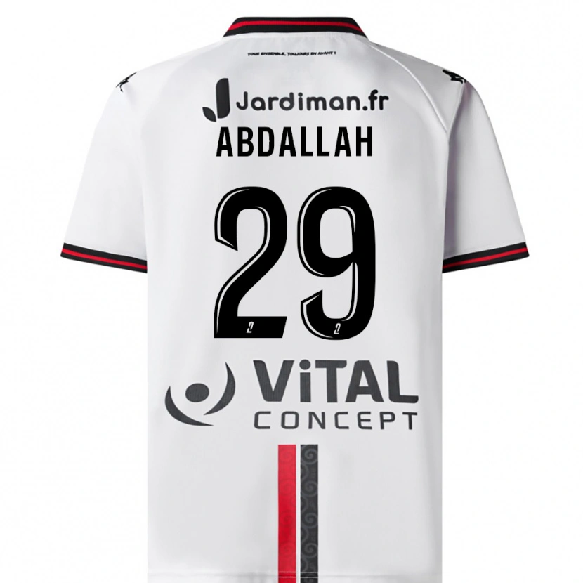 Danxen Kinder Akim Abdallah #29 Weiß Rot Auswärtstrikot Trikot 2025/26 T-Shirt Österreich