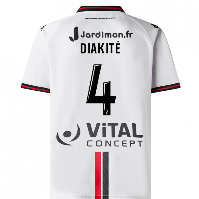 Danxen Kinder Ibrahima Diakité #4 Weiß Rot Auswärtstrikot Trikot 2025/26 T-Shirt Österreich