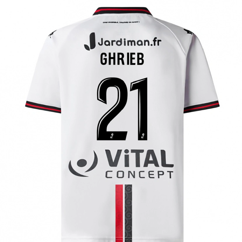 Danxen Kinder Rayan Ghrieb #21 Weiß Rot Auswärtstrikot Trikot 2025/26 T-Shirt Österreich