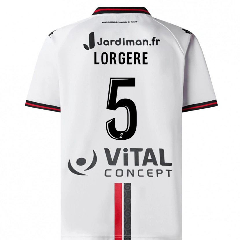 Danxen Kinder Charlotte Lorgere #5 Weiß Rot Auswärtstrikot Trikot 2025/26 T-Shirt Österreich