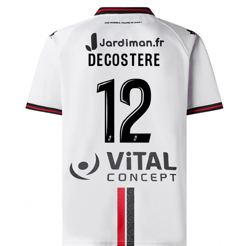 Danxen Kinder Morgane Decostere #12 Weiß Rot Auswärtstrikot Trikot 2025/26 T-Shirt Österreich