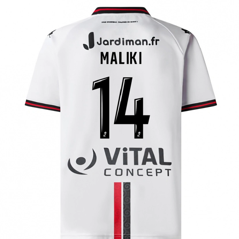 Danxen Kinder Abdou Maliki #14 Weiß Rot Auswärtstrikot Trikot 2025/26 T-Shirt Österreich
