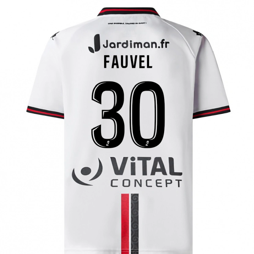 Danxen Kinder Agathe Fauvel #30 Weiß Rot Auswärtstrikot Trikot 2025/26 T-Shirt Österreich
