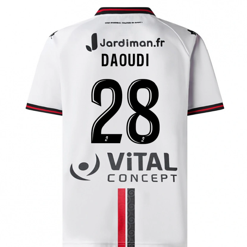 Danxen Kinder Sana Daoudi #28 Weiß Rot Auswärtstrikot Trikot 2025/26 T-Shirt Österreich
