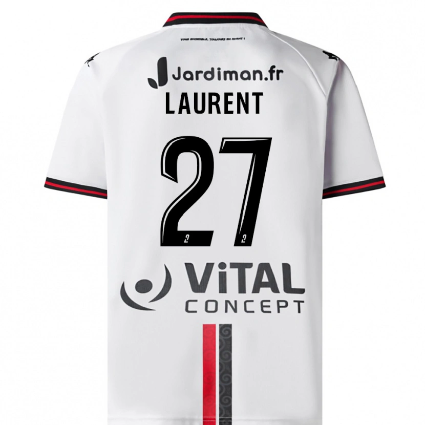 Danxen Kinder Emelyne Laurent #27 Weiß Rot Auswärtstrikot Trikot 2025/26 T-Shirt Österreich