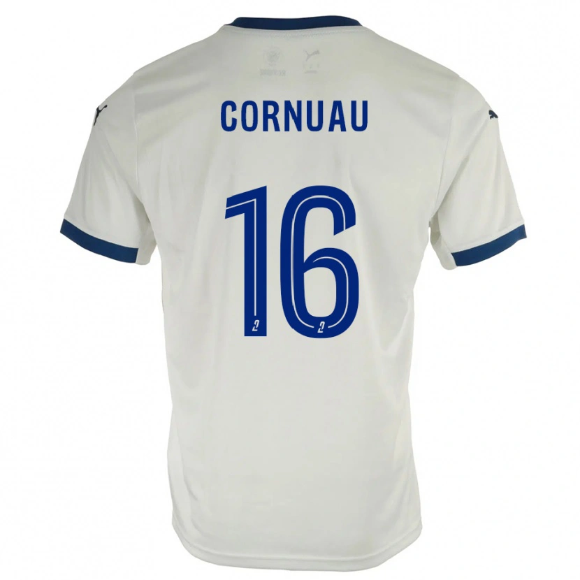 Danxen Kinder Nino Cornuau #16 Weiß Blau Auswärtstrikot Trikot 2025/26 T-Shirt Österreich